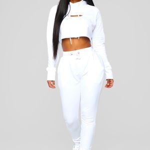 White Jogger Lounge Set